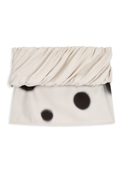 Rolled Waist Dot Mini Skirt