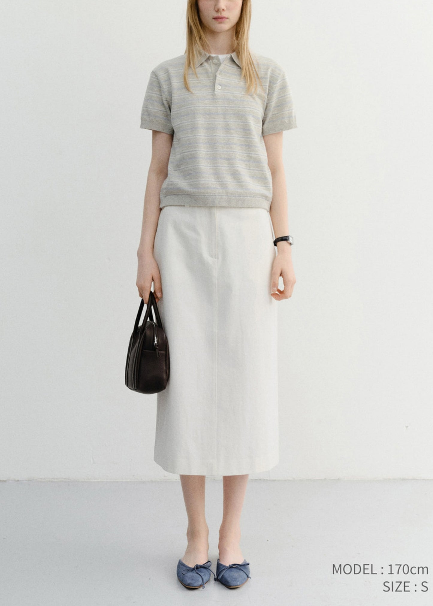 Linen Striped Polo Knit