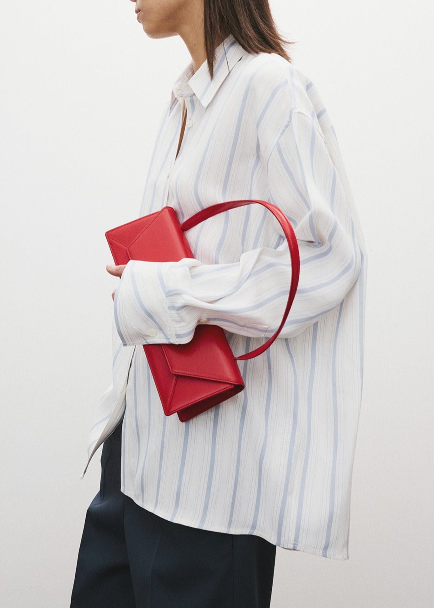 Double Layer Cuffs Stripe Shirt