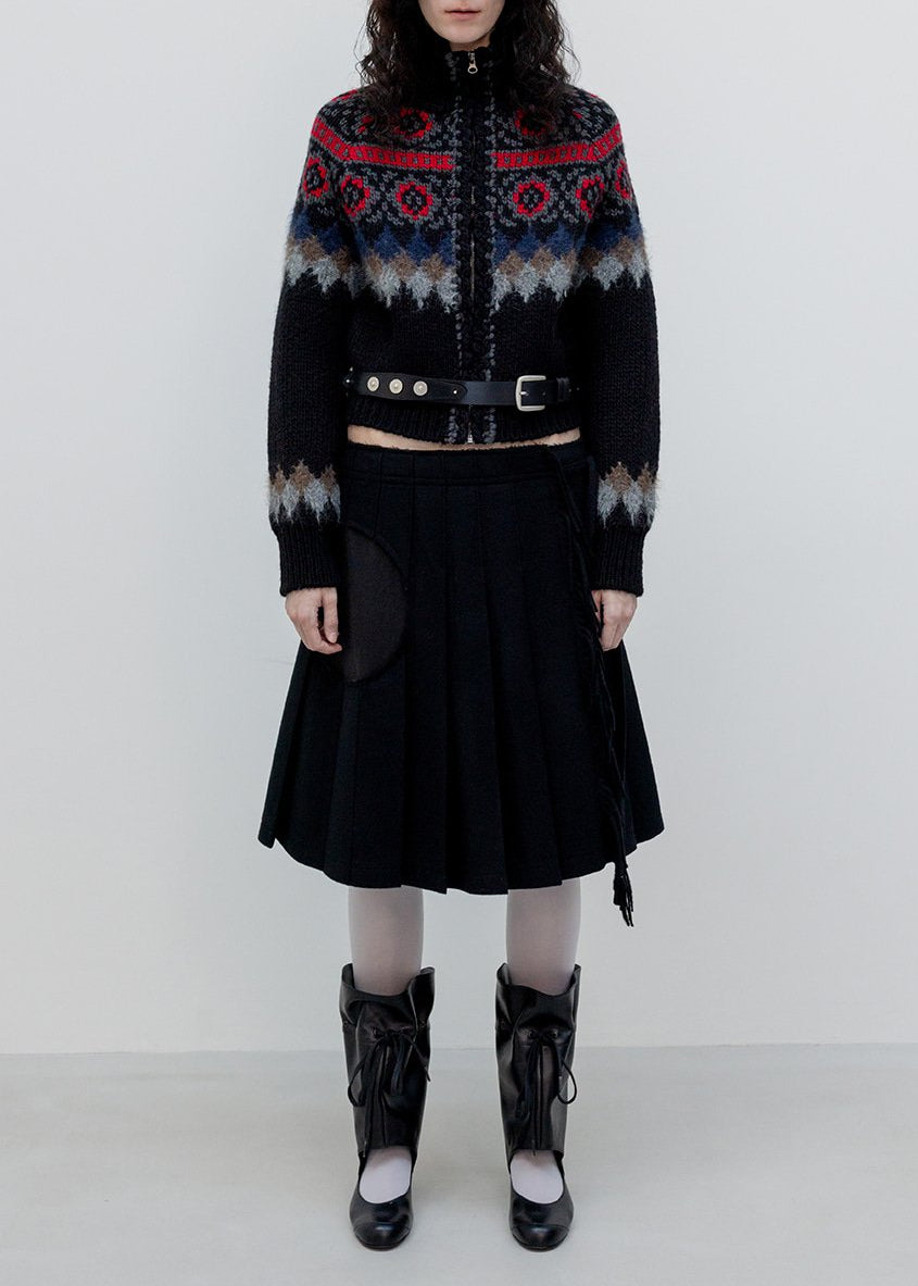 Fair Isle Zip Up Sweater