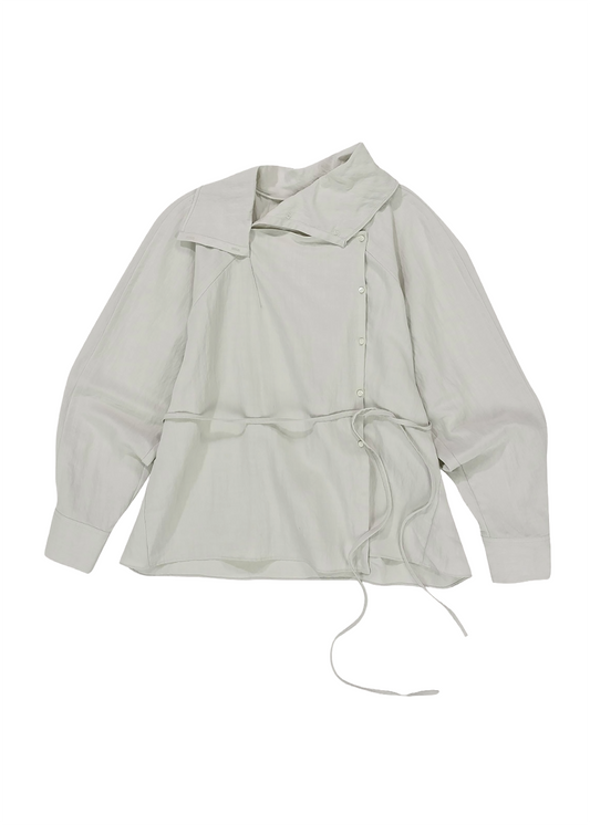 Asymmetry Draped Blouse