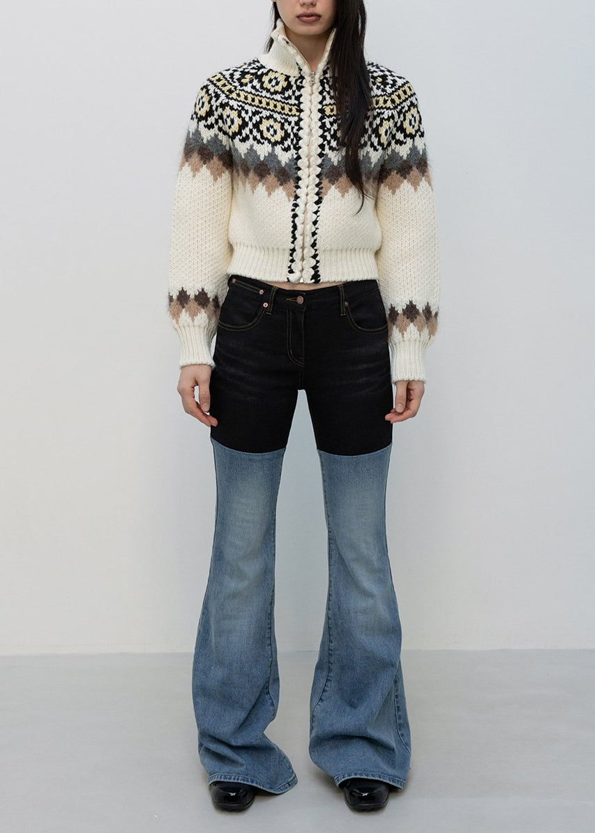 Color Block Bootcut Jeans