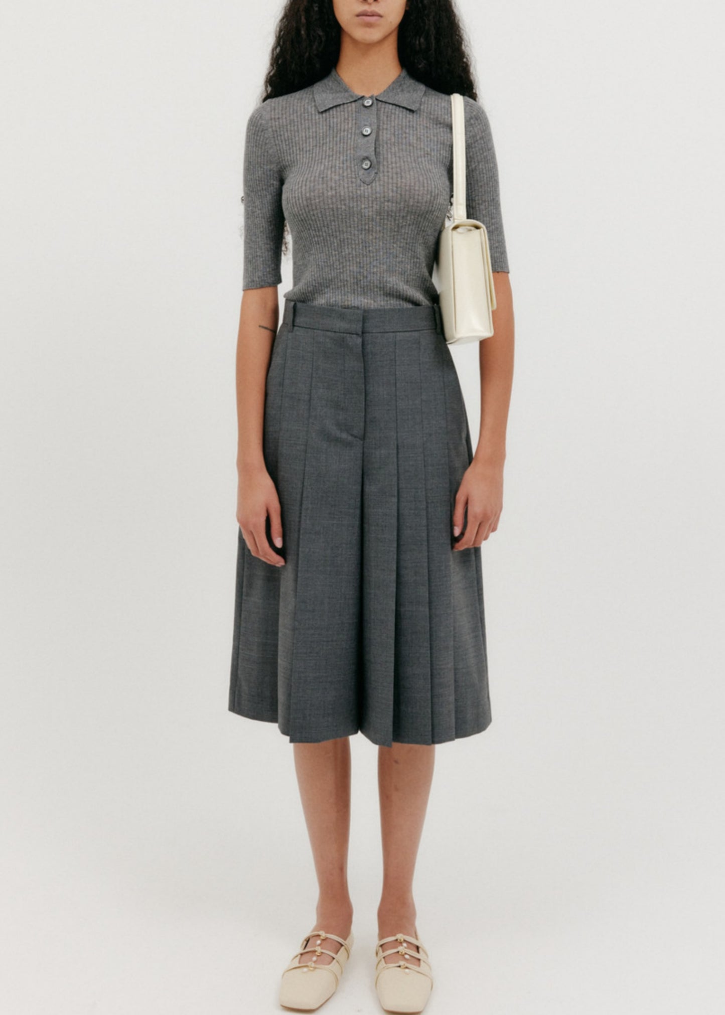 Mid-length Pleats Pants