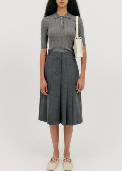 Mid-length Pleats Pants