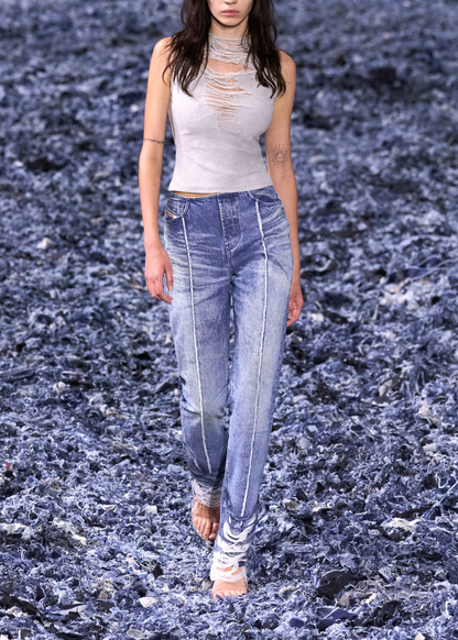 Tank Top with Distressed Front