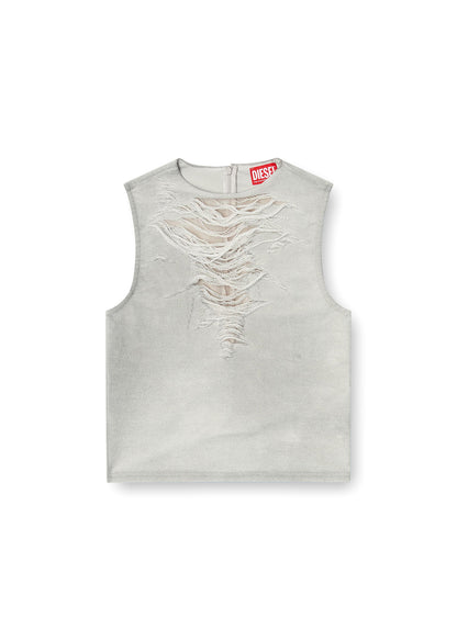Tank Top with Distressed Front