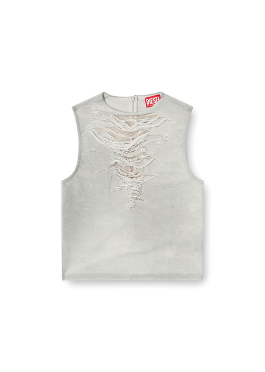 Tank Top with Distressed Front