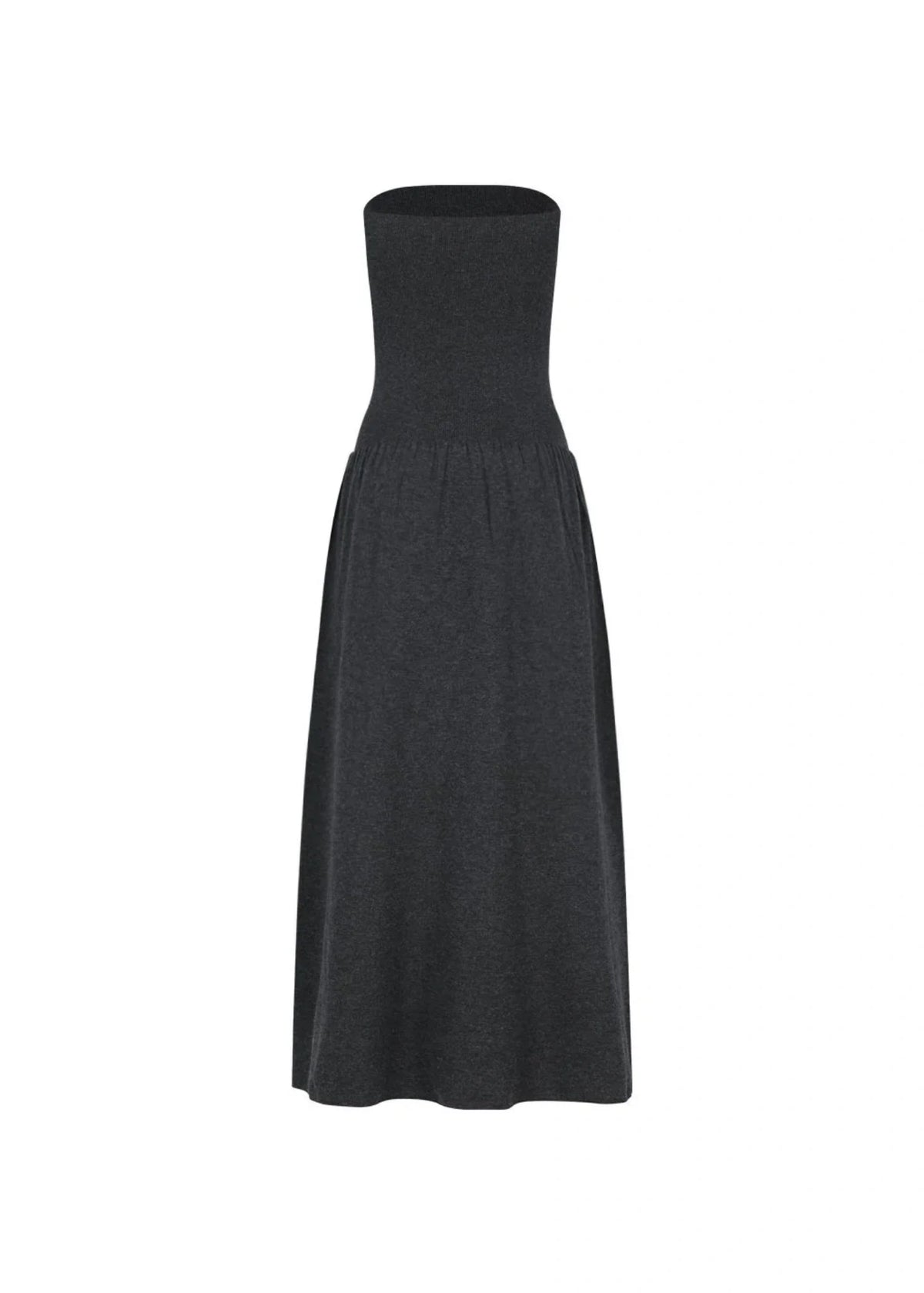Ribbed Shirring Knit Maxi Dress