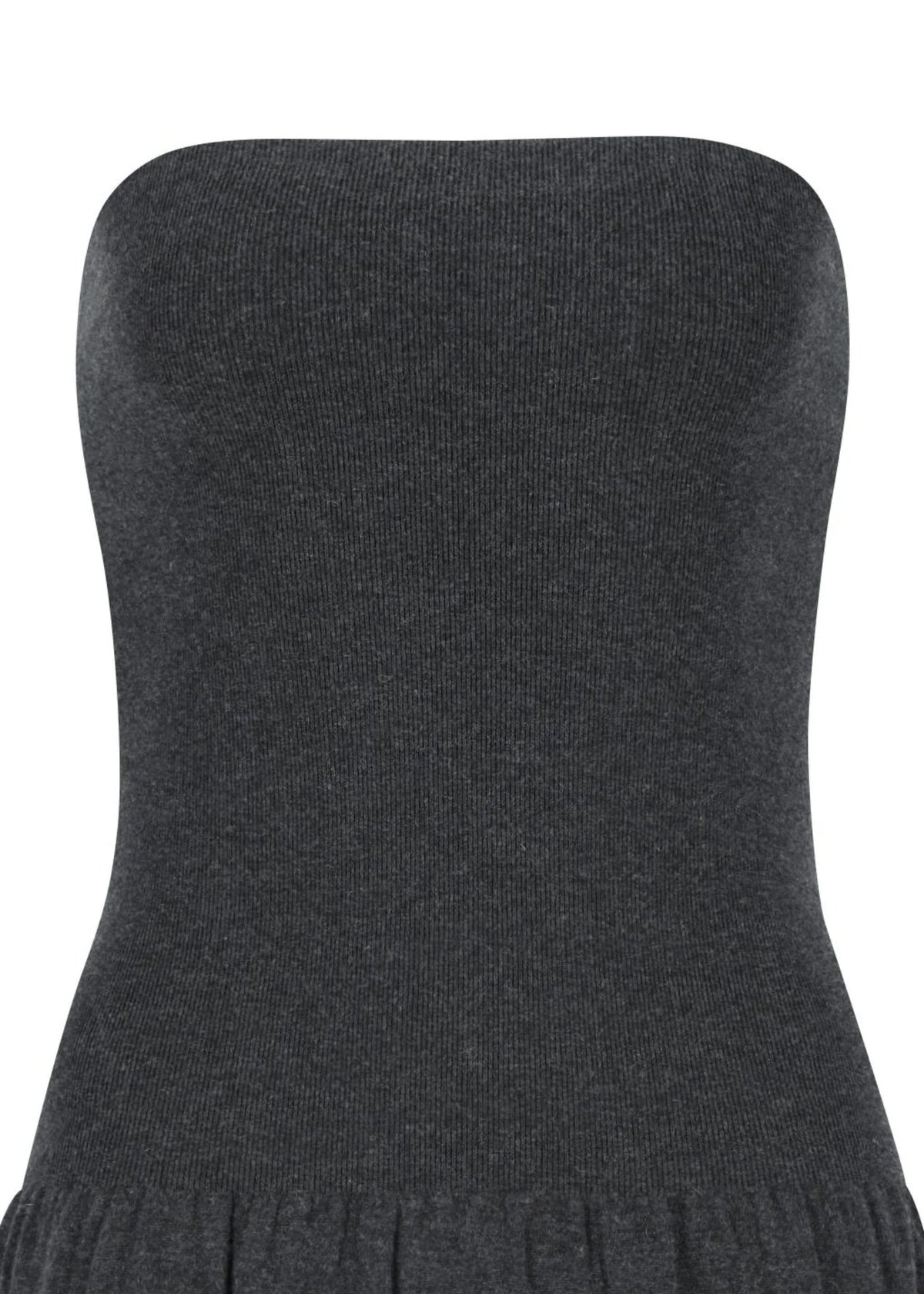 Ribbed Shirring Knit Maxi Dress