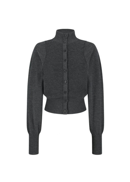 Blocking Button Up Cardigan