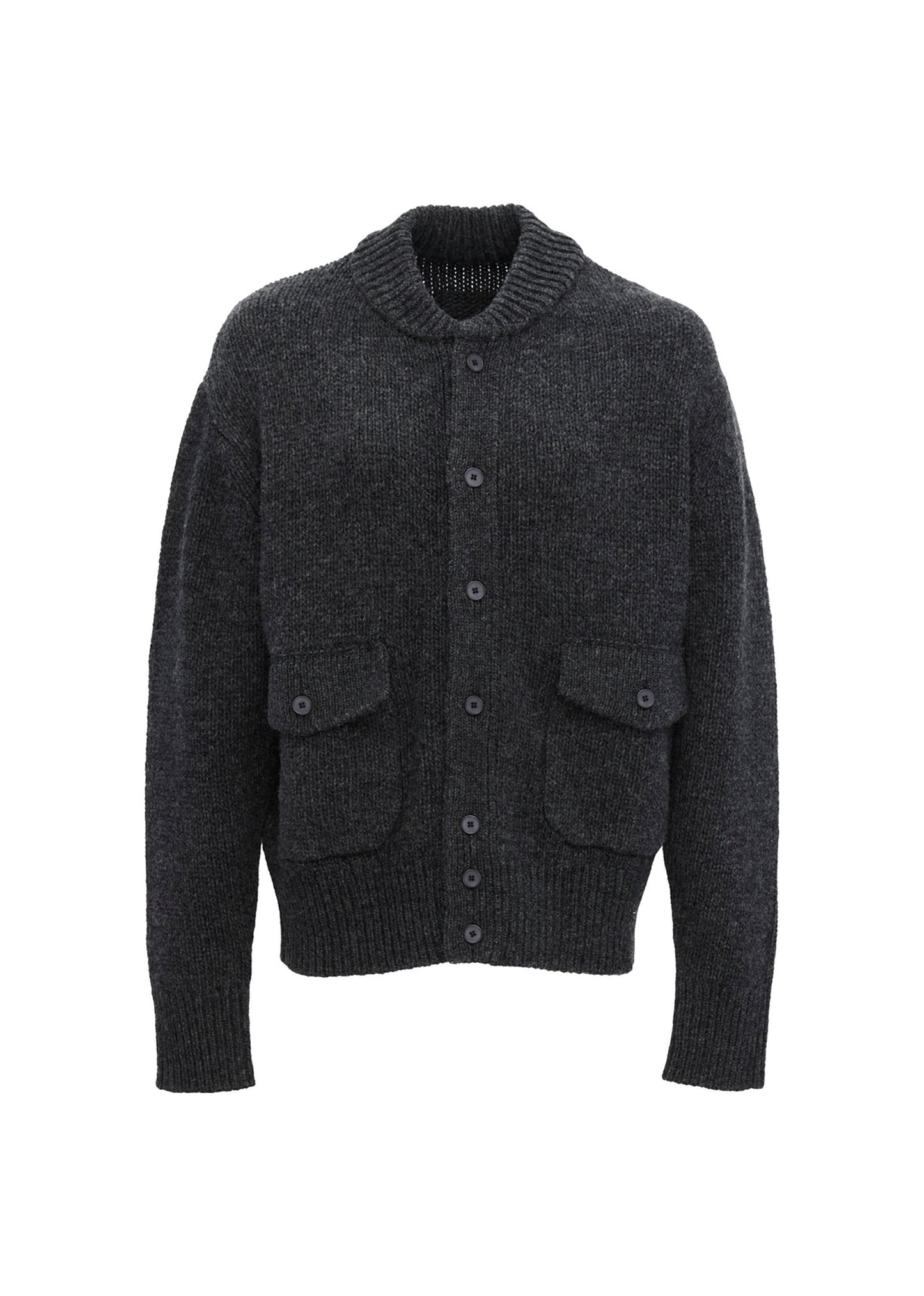 Relaxed Knit Button Up Jacket