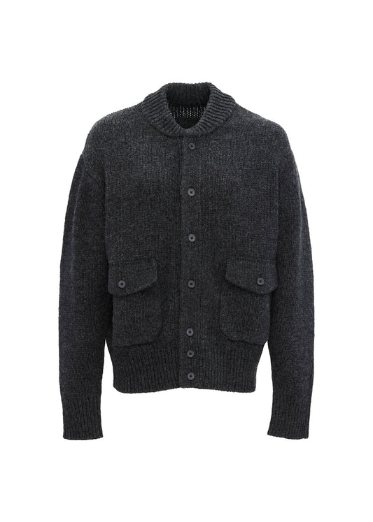 Relaxed Knit Button Up Jacket
