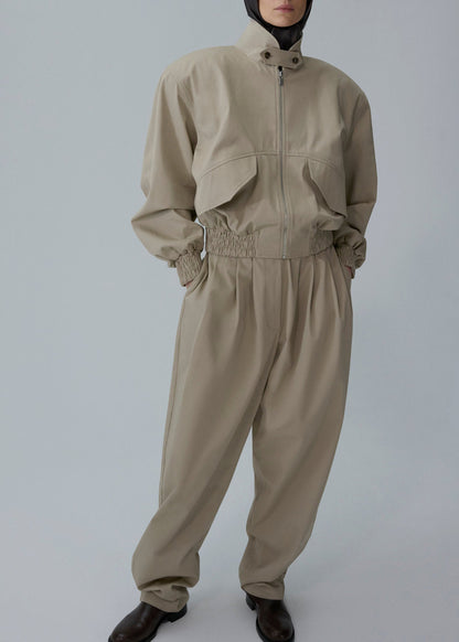 High-neck Cropped Bomber