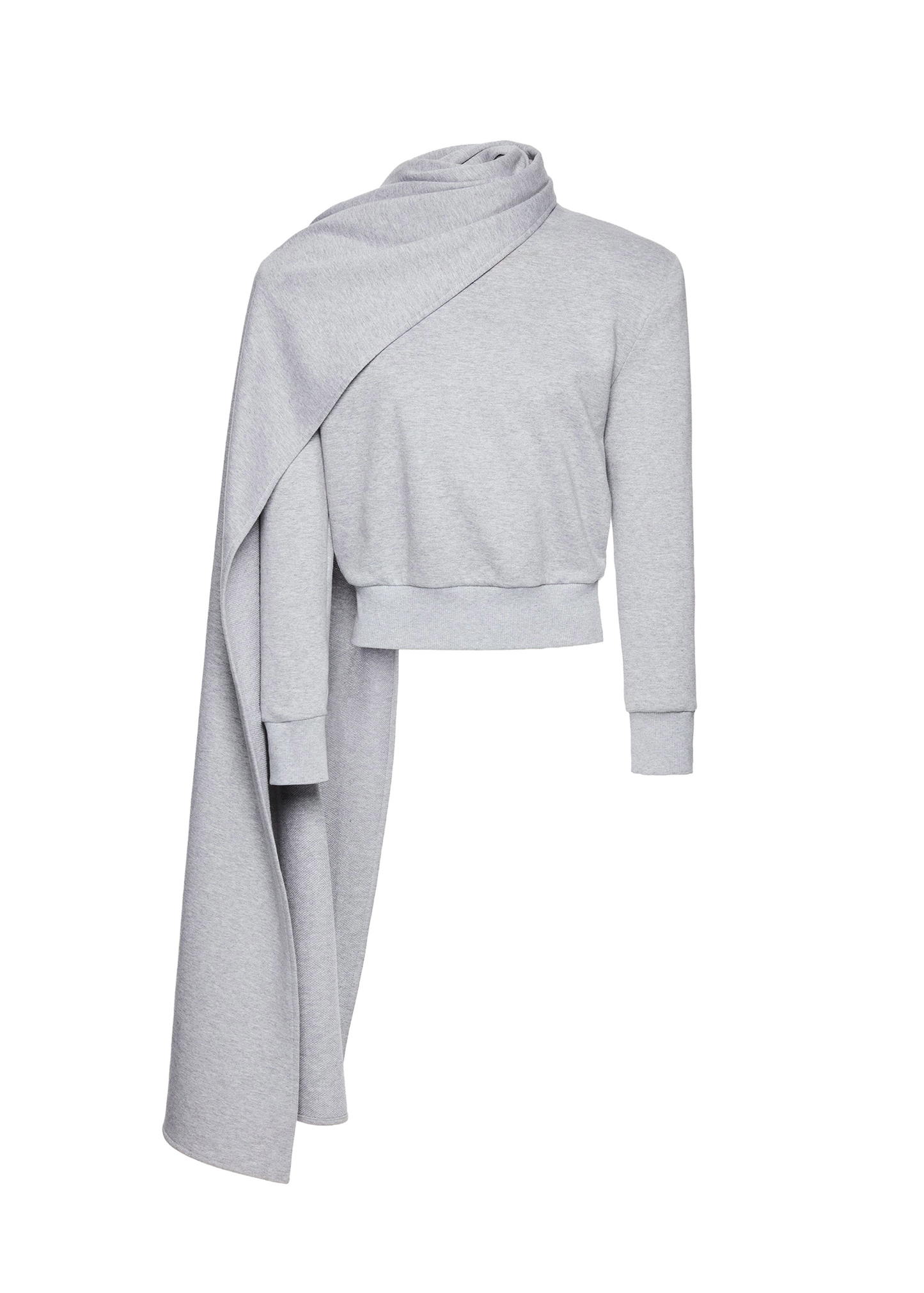 Draped Scarf Sweatshirt