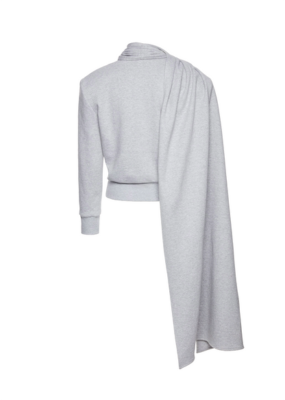 Draped Scarf Sweatshirt
