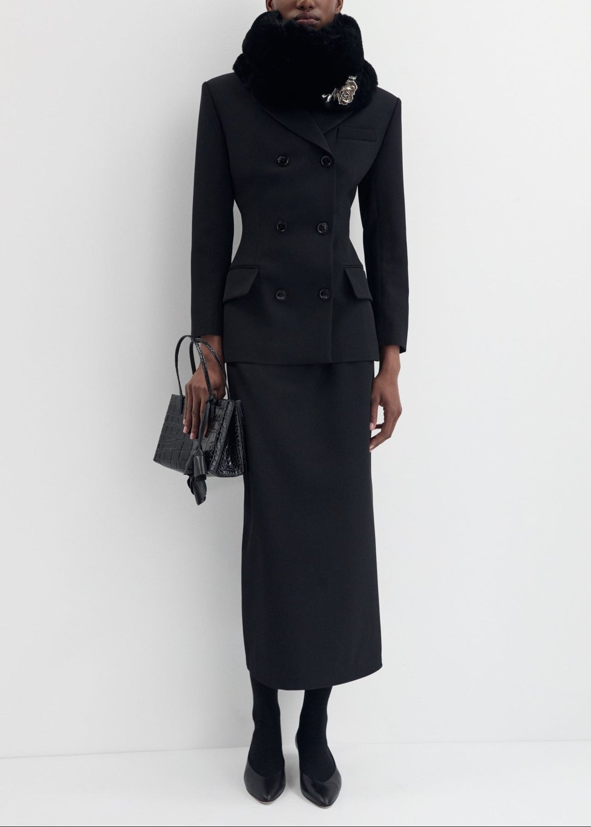 Double-breasted Wool Tailored Blazer