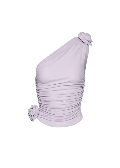 One-Shoulder Rose Top