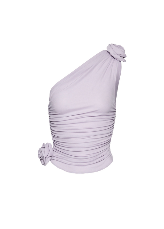 One-Shoulder Rose Top