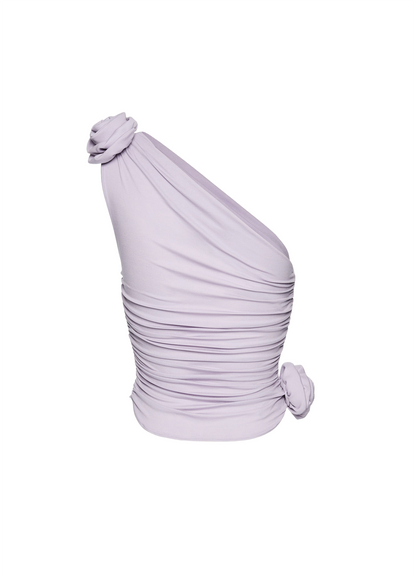 One-Shoulder Rose Top