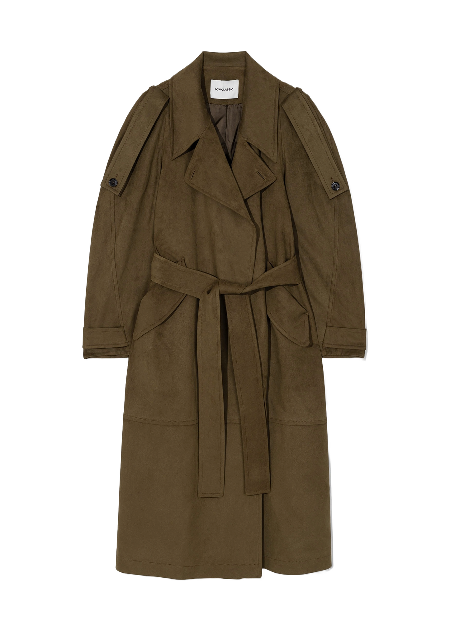 Suede Belted Trench Coat