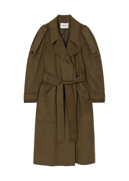 Suede Belted Trench Coat