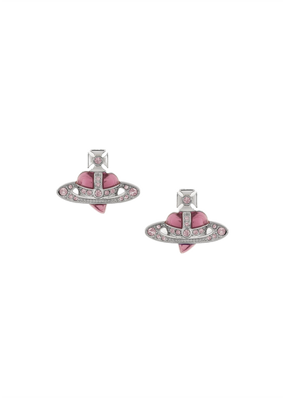New Diamante Heart Earrings
