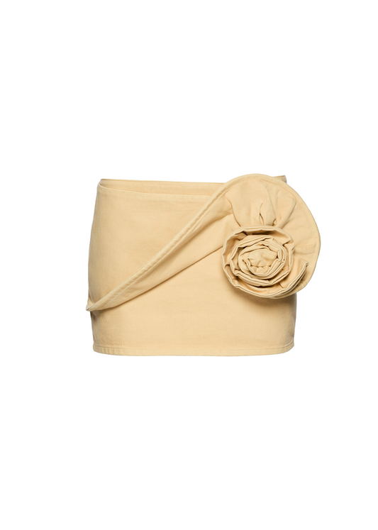 Low Waist Floral Appliqué Mini Skirt