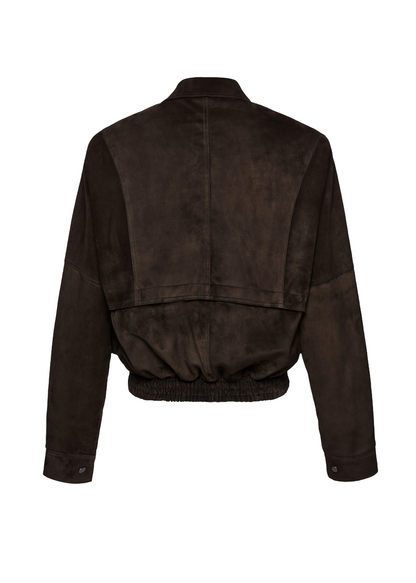 Vintage Suede Bomber Jacket