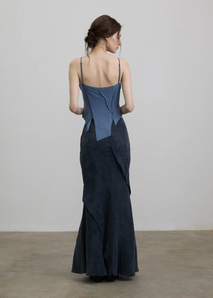 Cupro Panel Mermaid Skirt