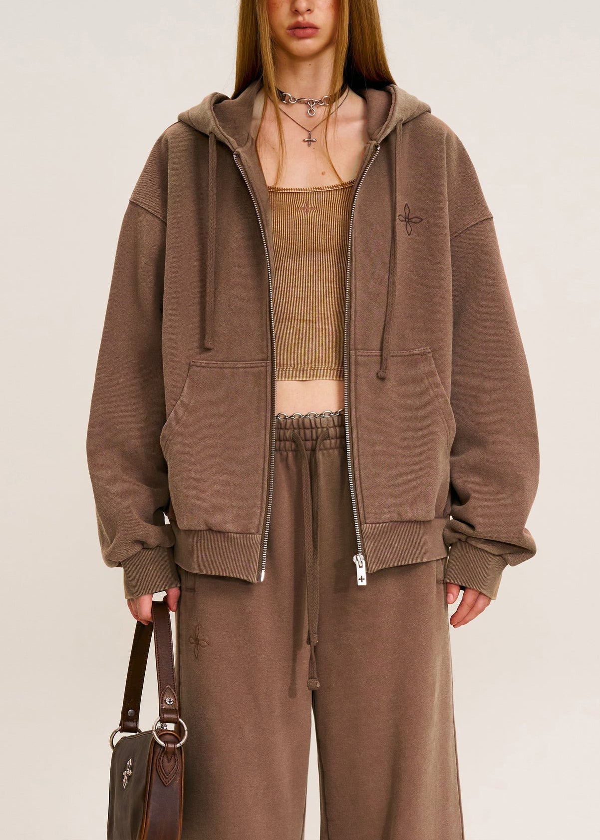 Compass Mode Loose Zip Hoodie