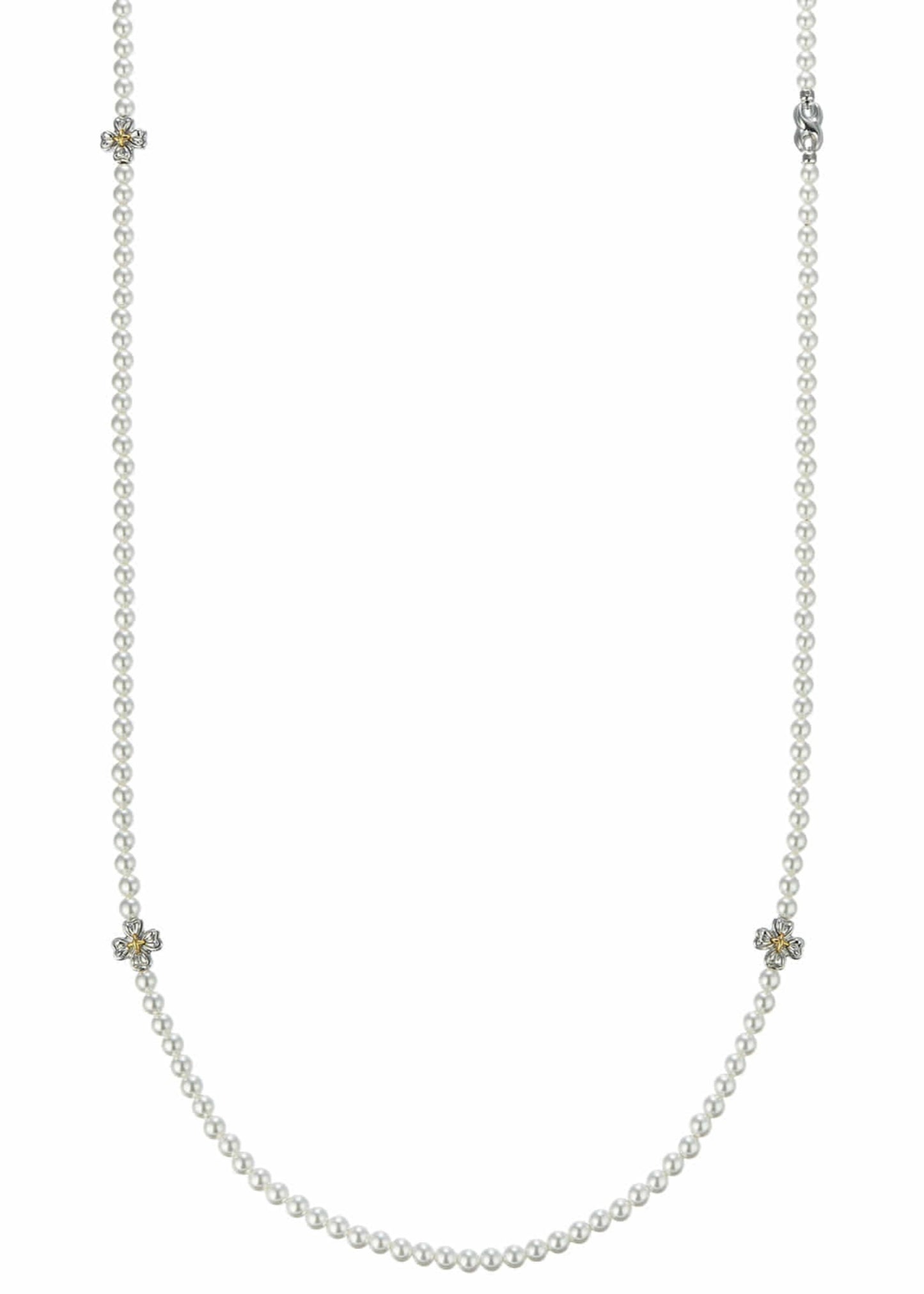 Clover Pearl Long Necklace