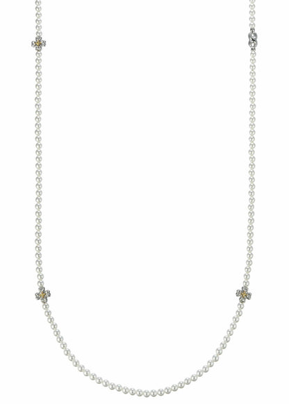 Clover Pearl Long Necklace