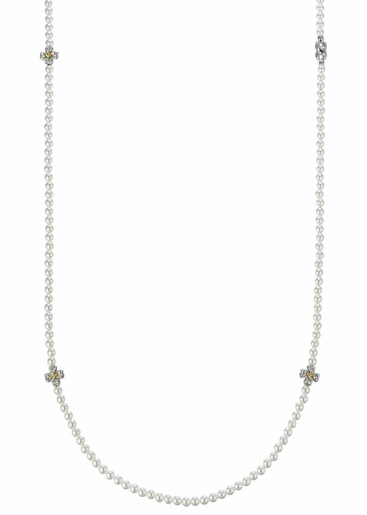 Clover Pearl Long Necklace