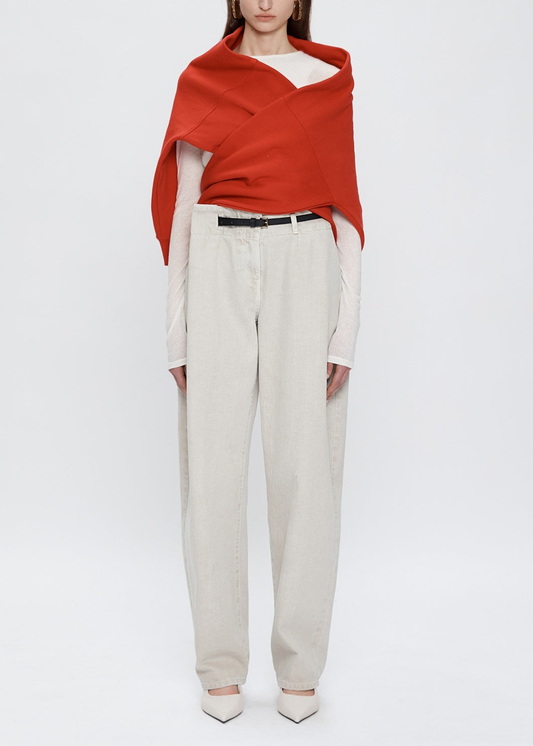 Belted Denim Pants