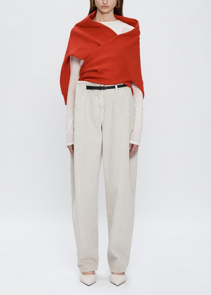 Belted Denim Pants