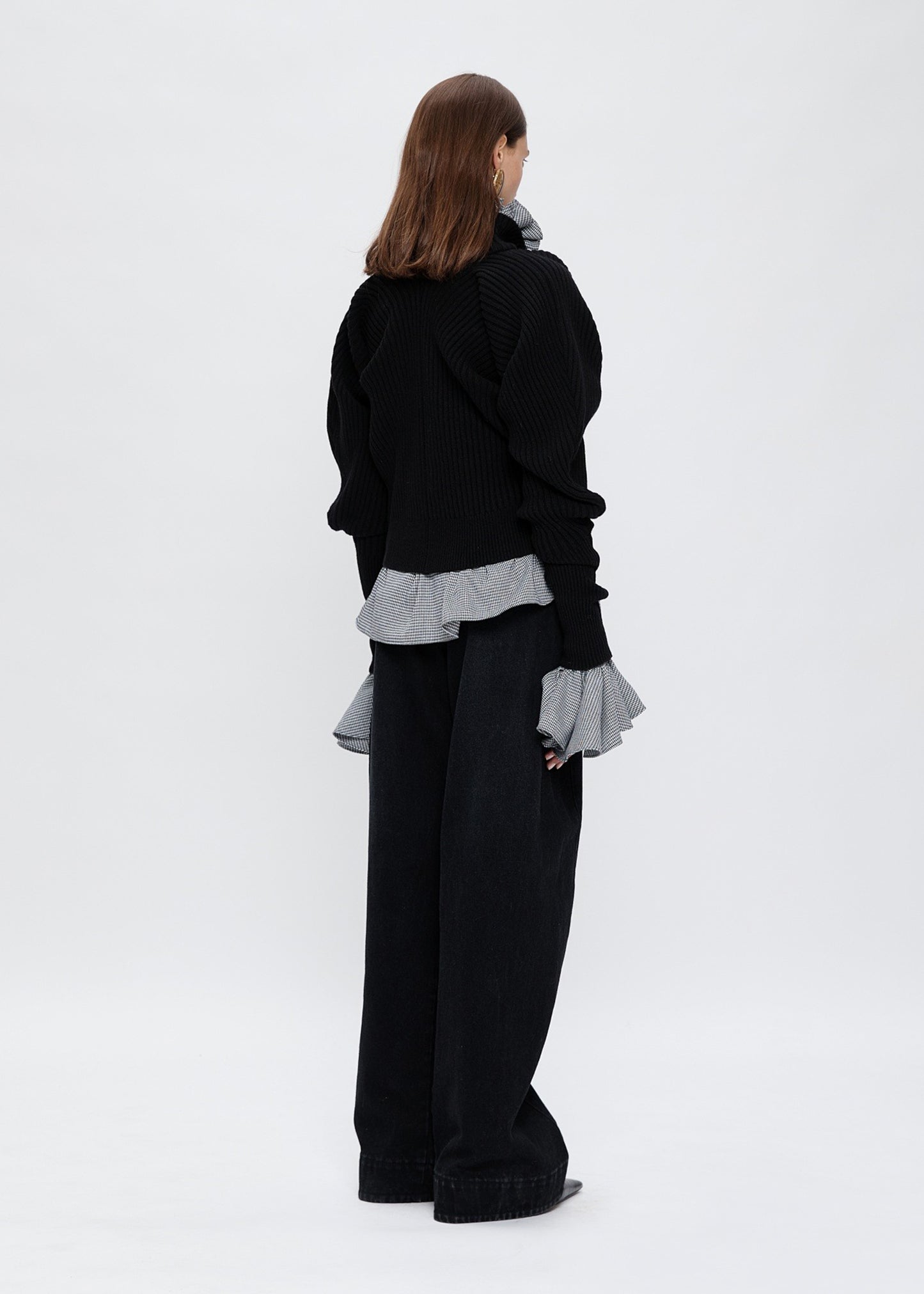 High Neck Knit Zip-up