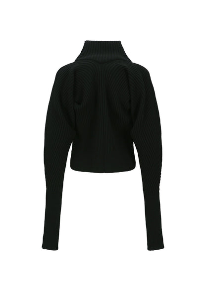 High Neck Knit Zip-up