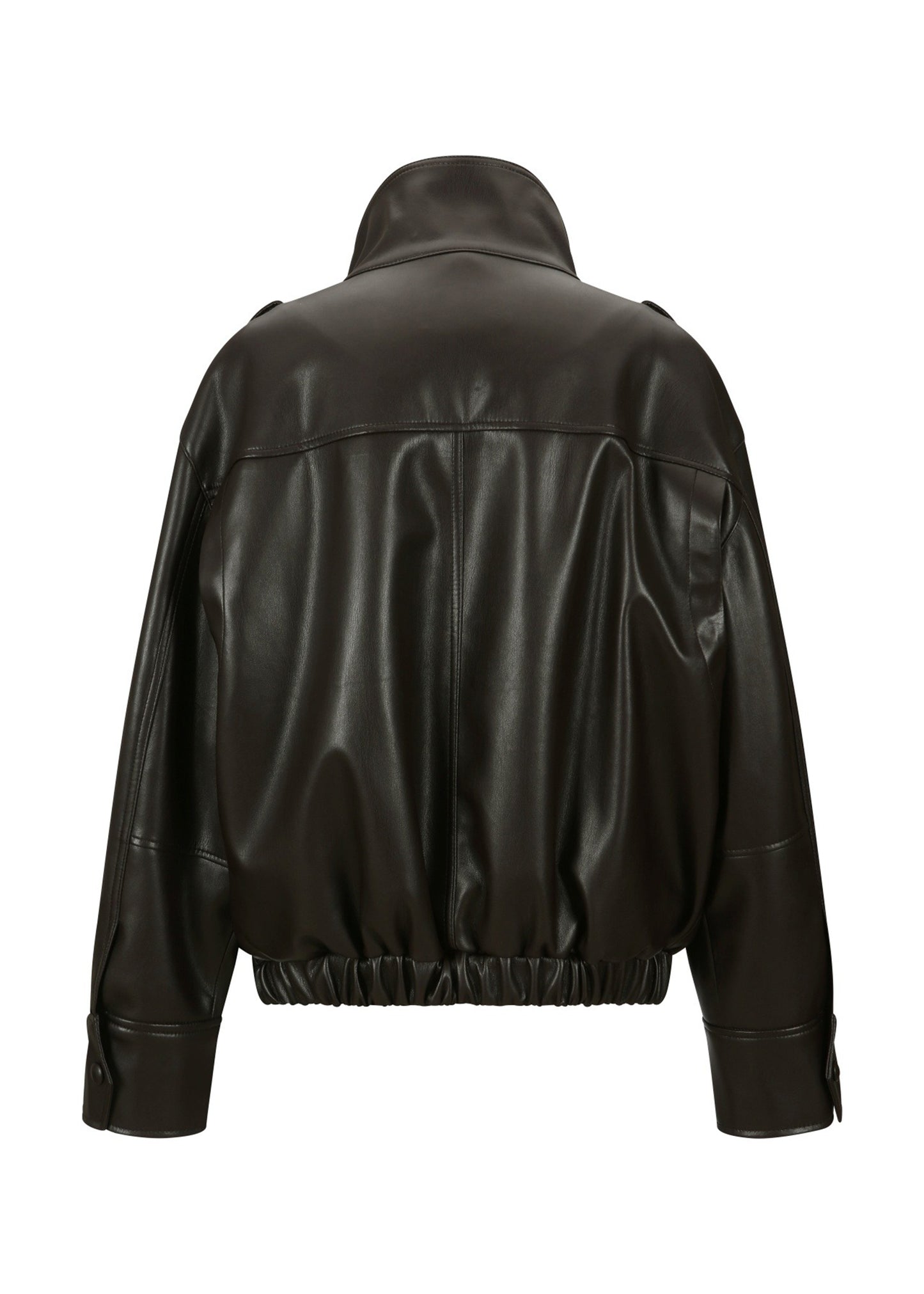 Layered Faux Leather Jacket
