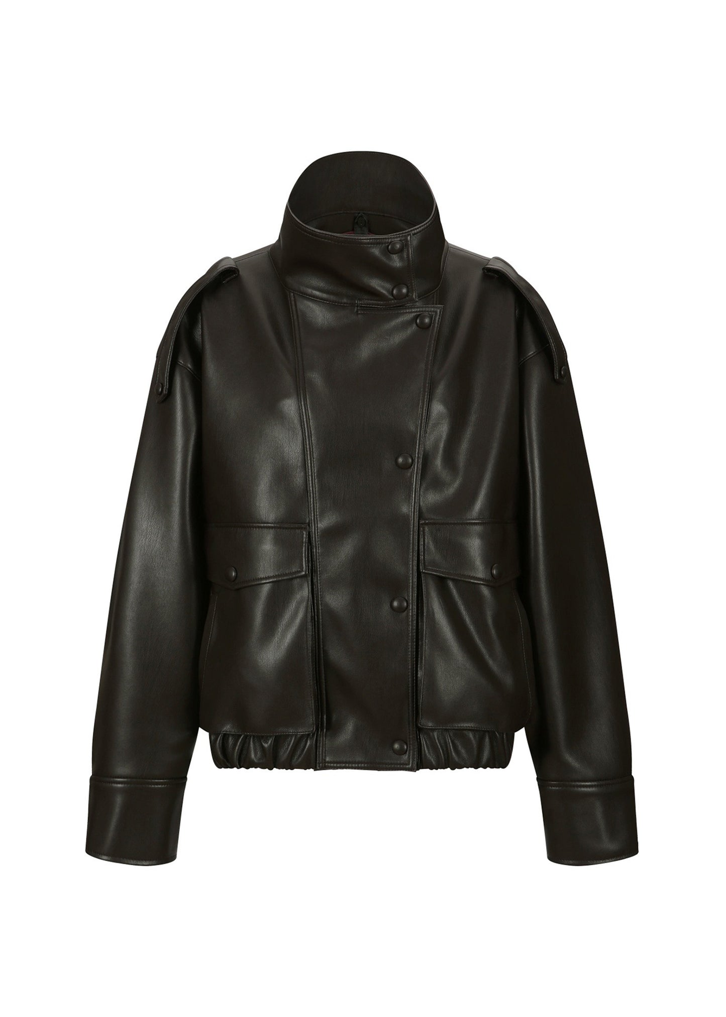 Layered Faux Leather Jacket