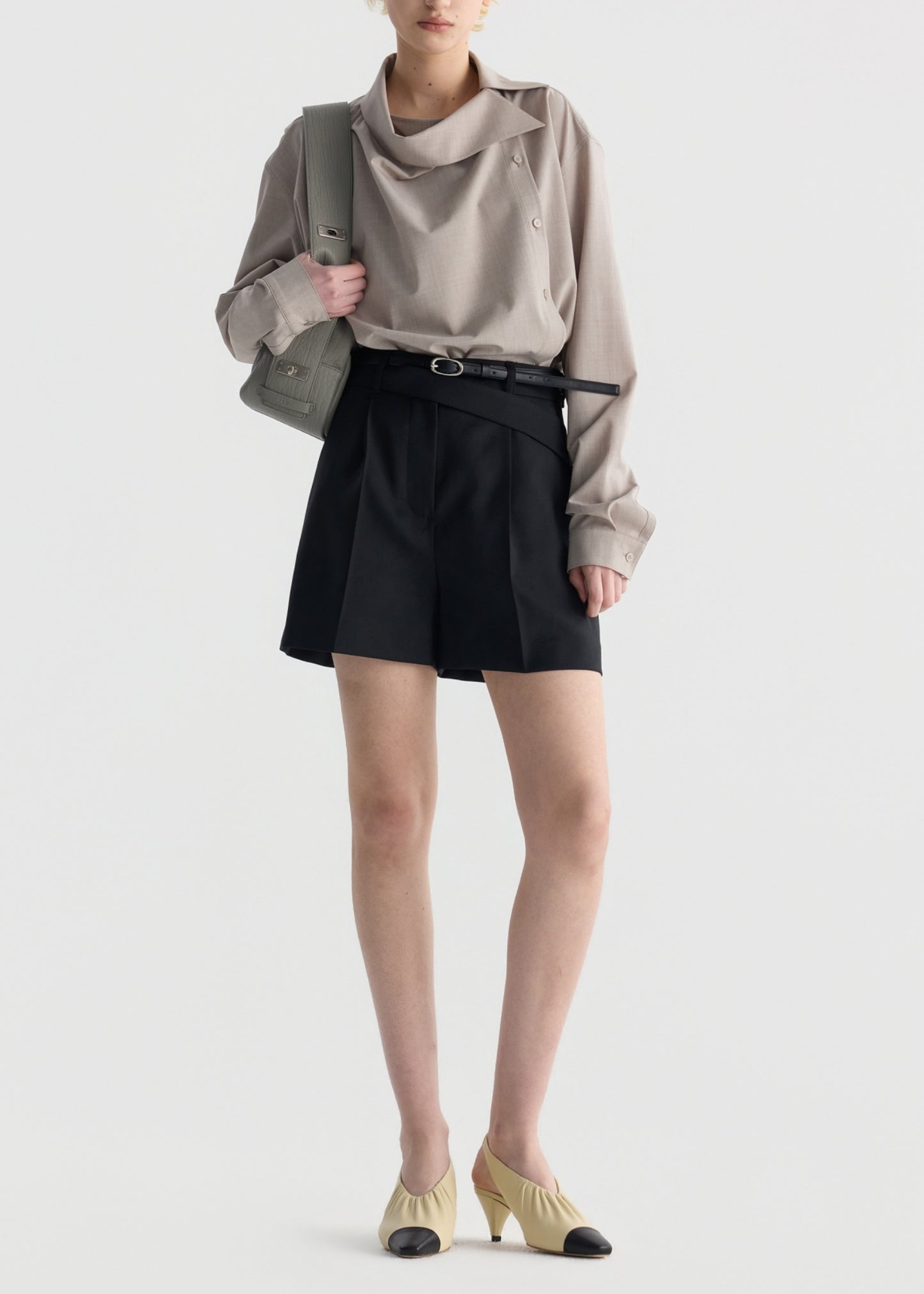 Asymmetrical Collar Detail Shirt