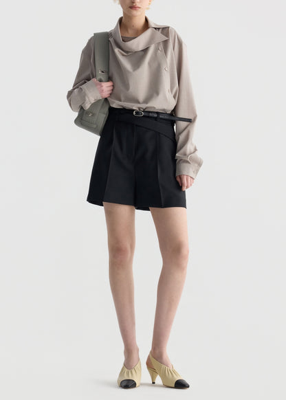 Asymmetrical Collar Detail Shirt
