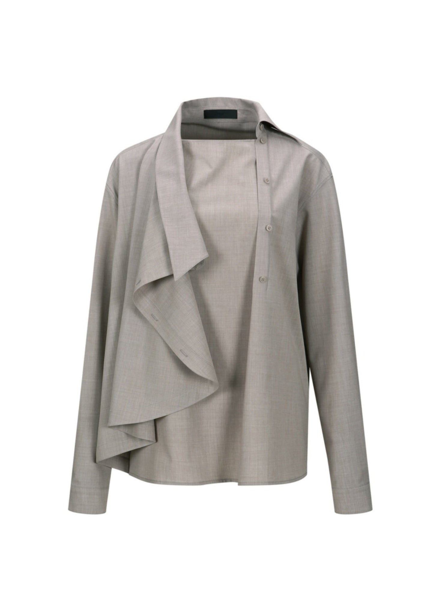 Asymmetrical Collar Detail Shirt