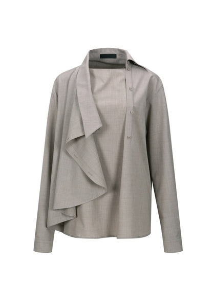 Asymmetrical Collar Detail Shirt