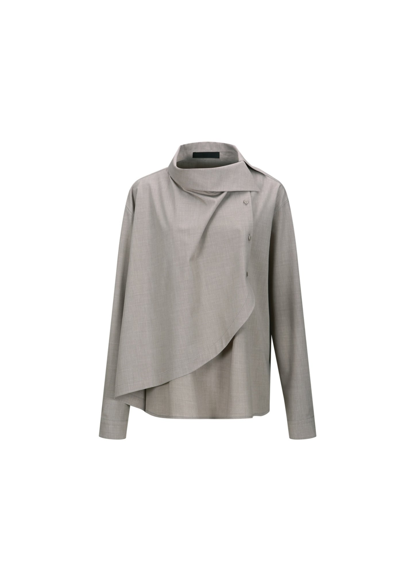 Asymmetrical Collar Detail Shirt