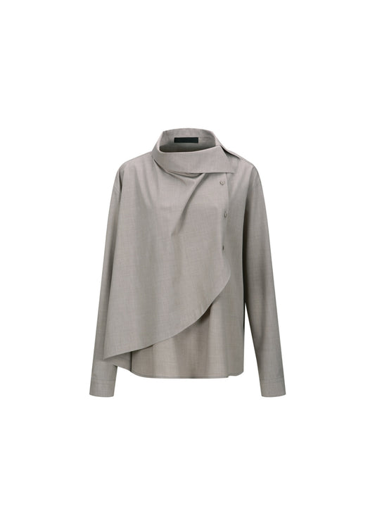 Asymmetrical Collar Detail Shirt