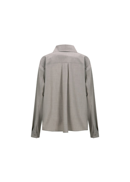 Asymmetrical Collar Detail Shirt
