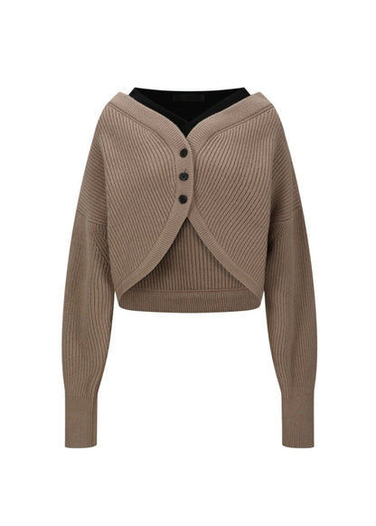 Wool-blend Knit Cardigan