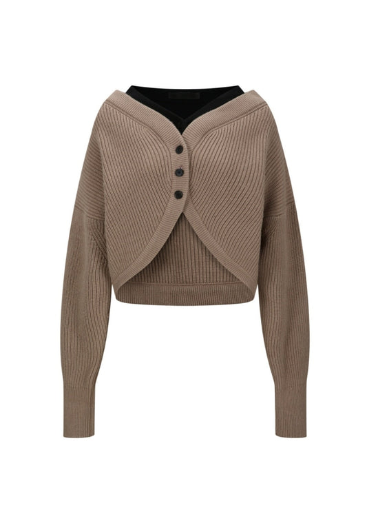 Wool-blend Knit Cardigan