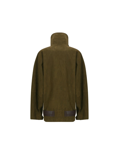 Funnel Neck Suede Jacket