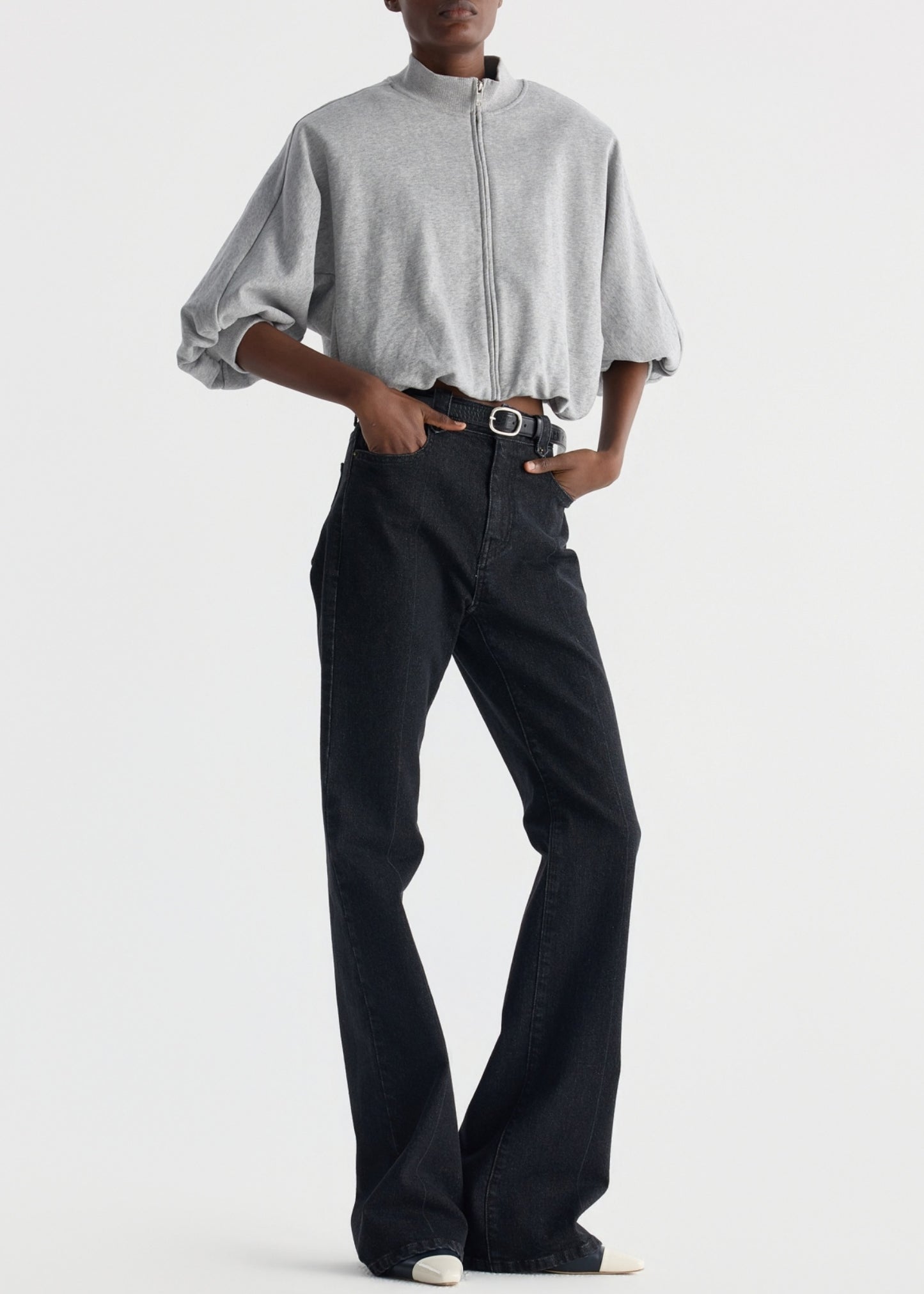 Cropped Zip Sweatshirt